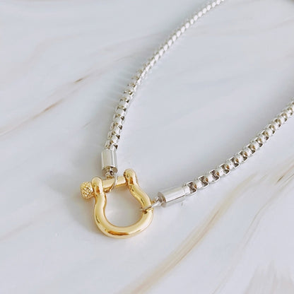 Luxe Pendant Box Chain Necklace - Gold Plated Stainless Steel