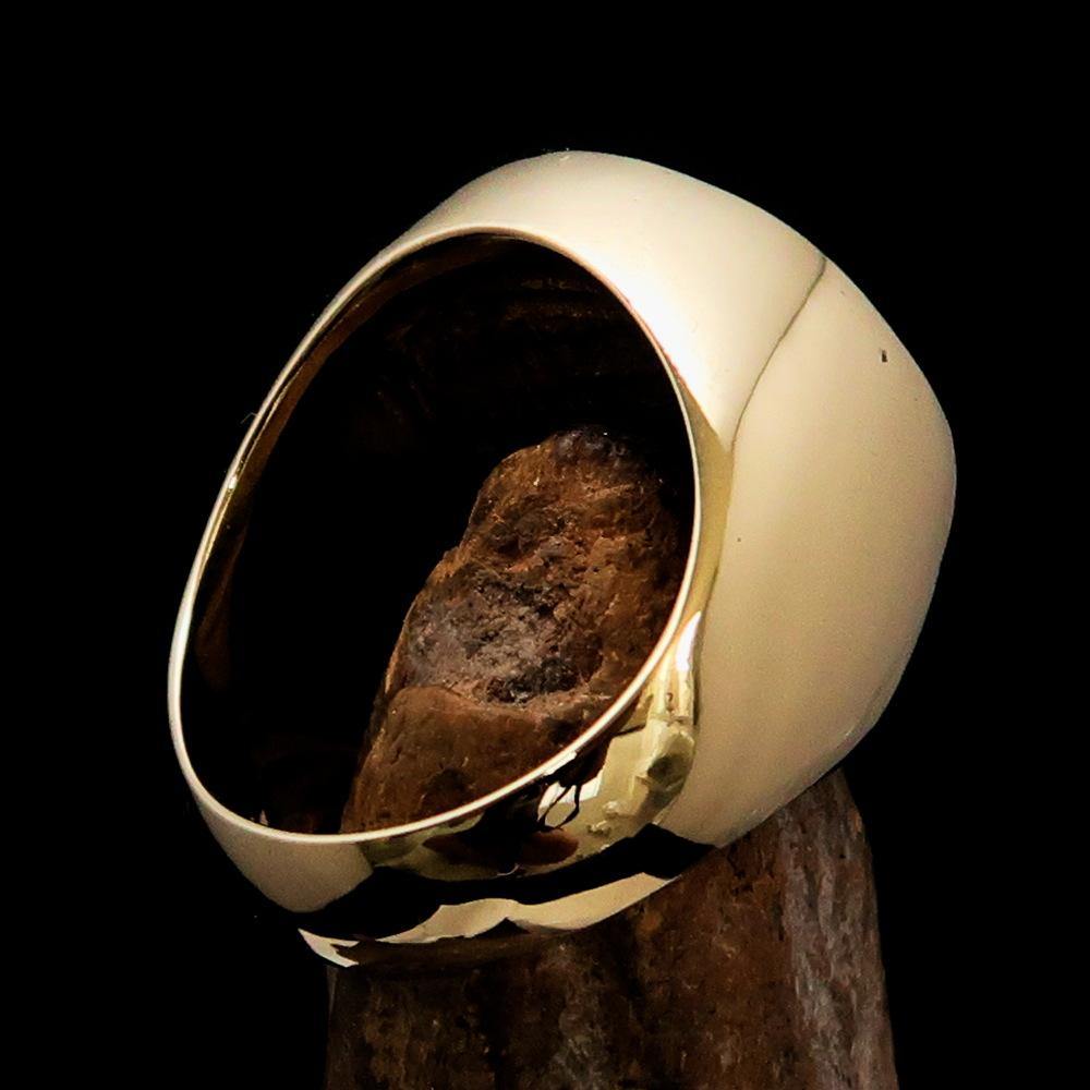 Perfectly crafted Men's Masonic Skull Ring Red - Solid Brass - Toddcraft