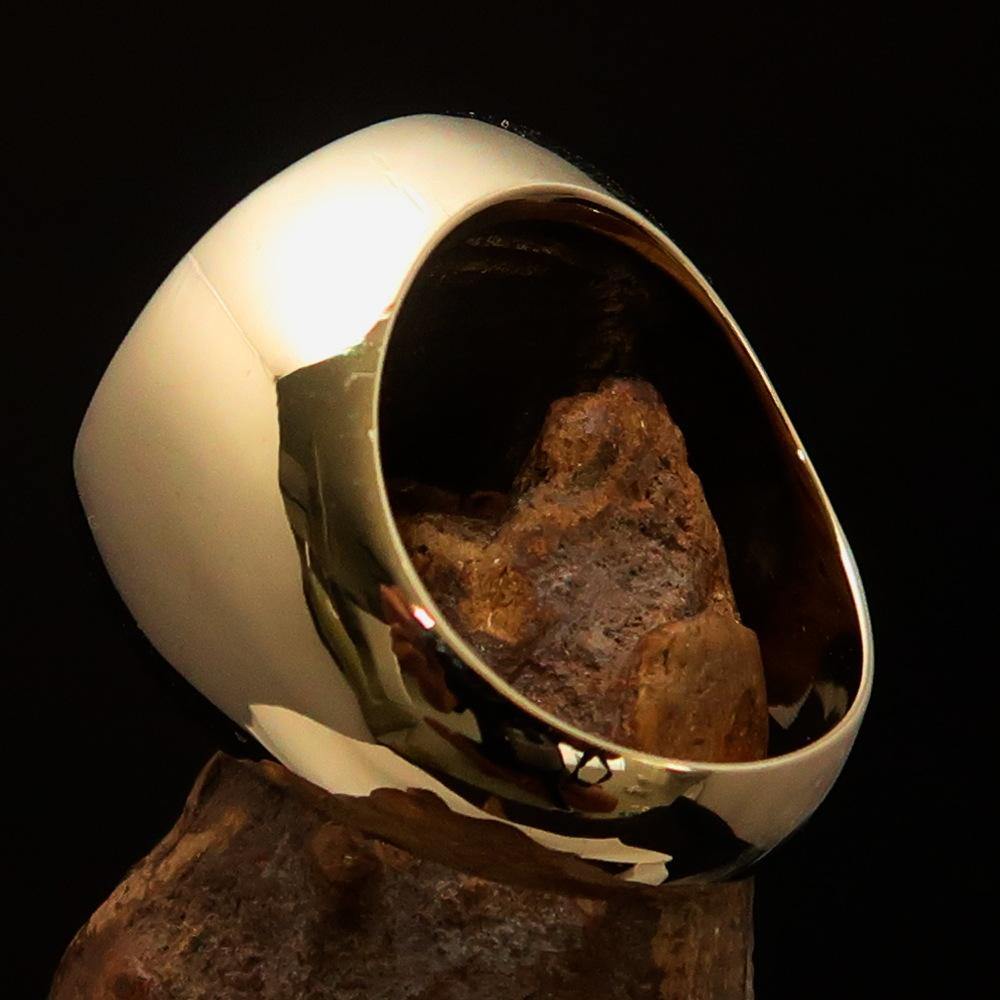 Perfectly crafted Men's Masonic Skull Ring Red - Solid Brass - Toddcraft