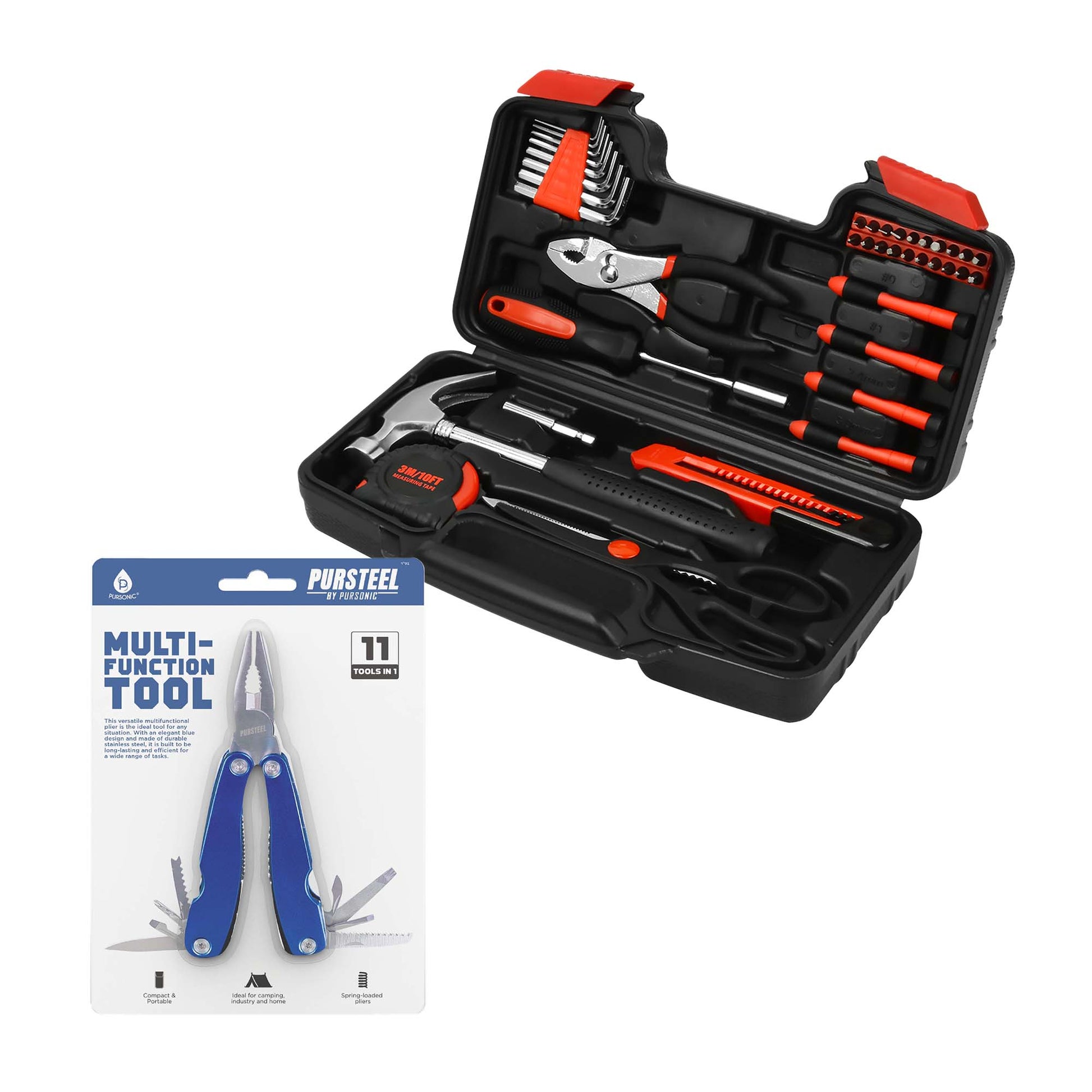 🔧 Pursonic 11-in-1 Multifunction Tool & Handy Solutions 39-Piece Household Tool Kit Bundle – The Ultimate DIY & Home Repair Set! 🏠✨-0