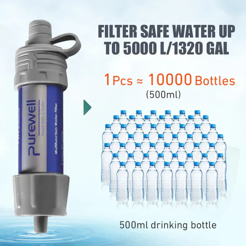 Survival Water Filter Straw | Portable Purification for Camping & Ocean Emergencies