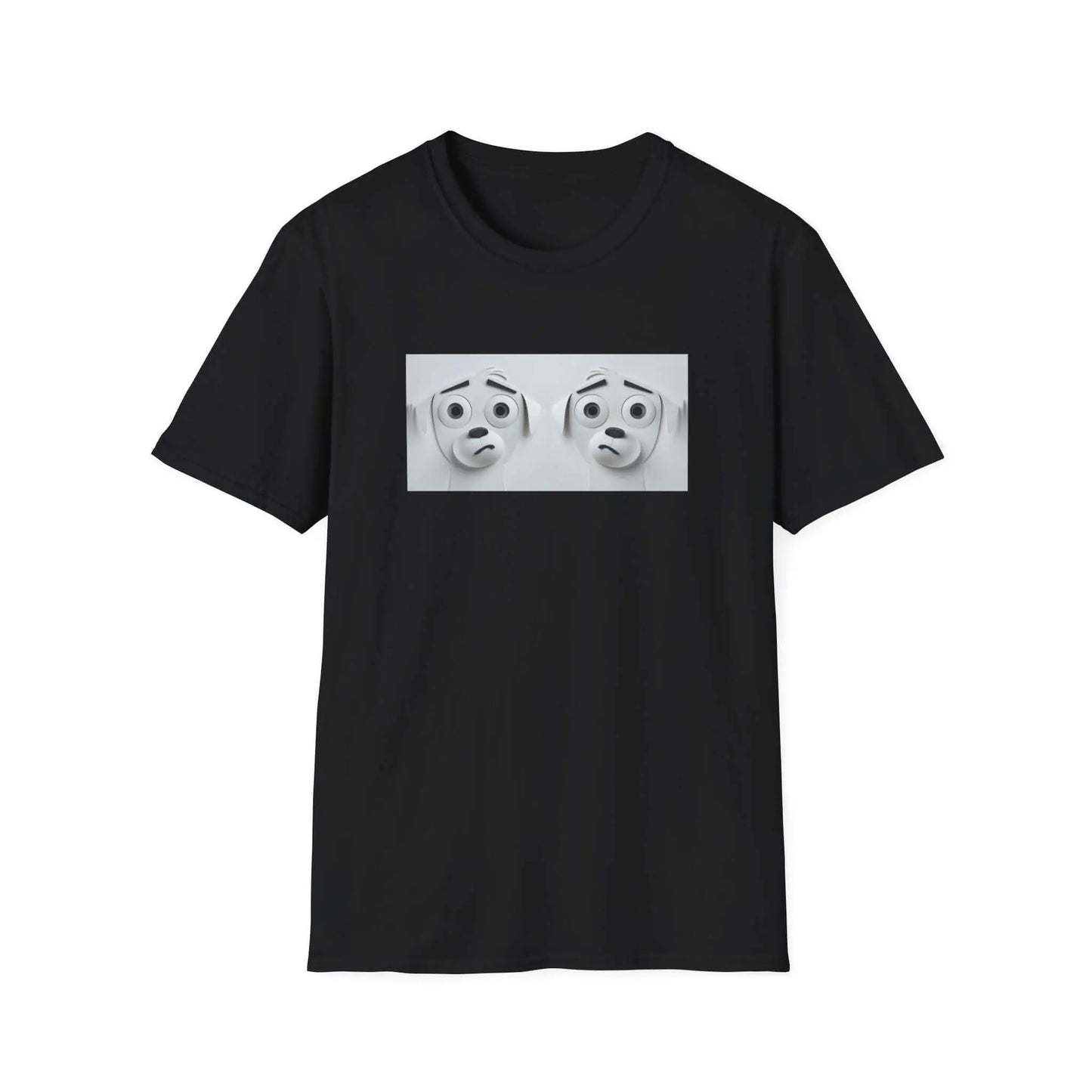 Black Sarcastic Dog Face 3D Tee with humorous dog face print, ultra-soft fabric, and high-definition design.