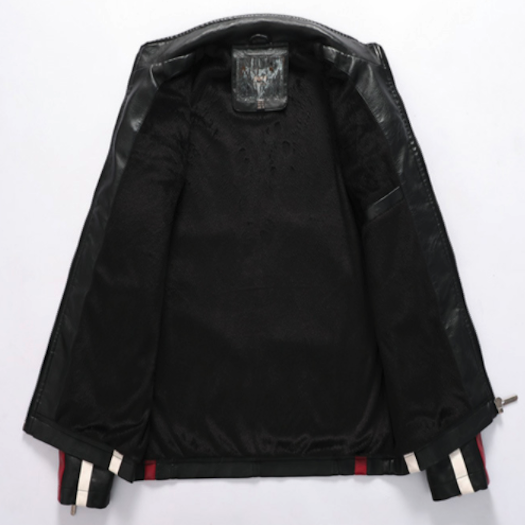 Men's Biker Jacket Vegan Leather with Badges | Stylish & Durable Motorcycle Jacket