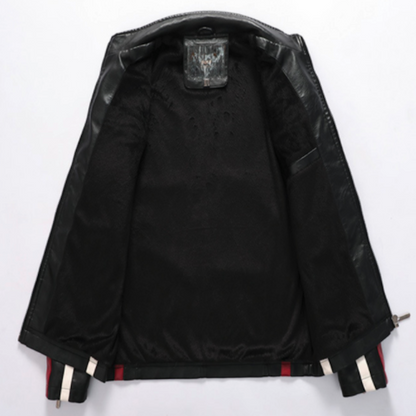 Men's Biker Jacket Vegan Leather with Badges | Stylish & Durable Motorcycle Jacket