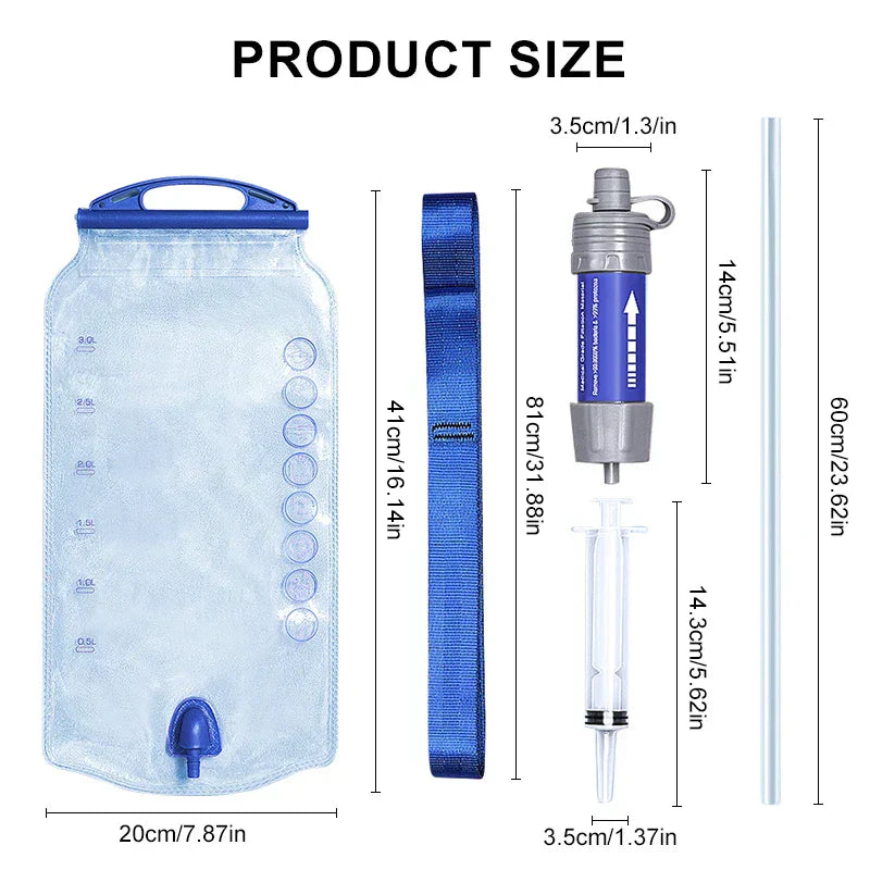 Survival Water Filter Straw | Portable Purification for Camping & Ocean Emergencies