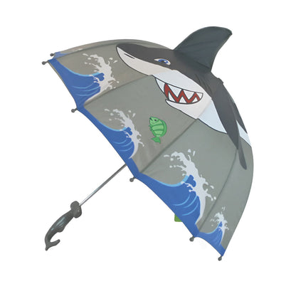 Shark Umbrella for Kids - 3D Hammerhead Handle with Pop-Up Fin