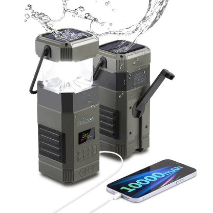 Solar Emergency Radio 10000mAh – Waterproof Hand Crank Power Bank