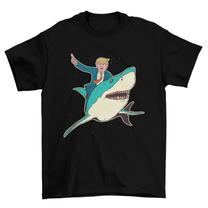 Trump Riding Shark T-Shirt - Bold Political Statement Tee