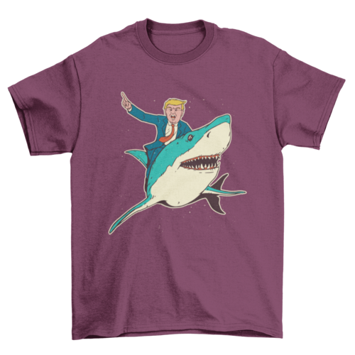 Trump Riding Shark T-Shirt - Bold Political Statement Tee