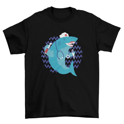 Flat Nurse Shark T-Shirt - Ocean Lover Graphic Tee Gift