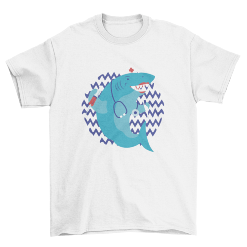 Flat Nurse Shark T-Shirt - Ocean Lover Graphic Tee Gift