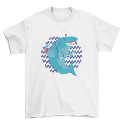 Flat Nurse Shark T-Shirt - Ocean Lover Graphic Tee Gift
