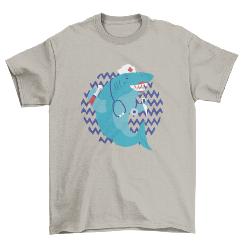 Flat Nurse Shark T-Shirt - Ocean Lover Graphic Tee Gift