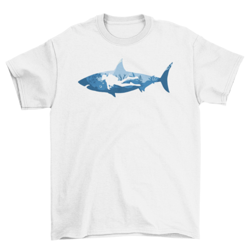 Scuba Diving Shark T-Shirt - Ocean Diver Graphic Tee Gift