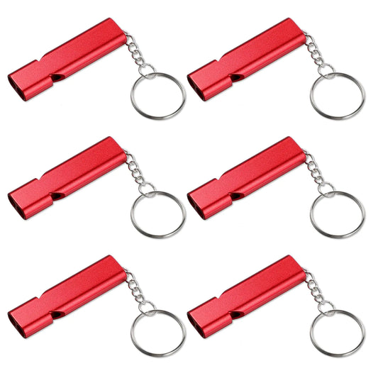 Aluminum Emergency Whistle 120dB – 6-Pack Marine Safety Kit
