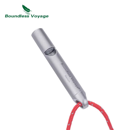 Titanium Emergency Whistle Camping Signal Whistle Hiking Coaches Training Sports Keychain Whistle Ti9014O