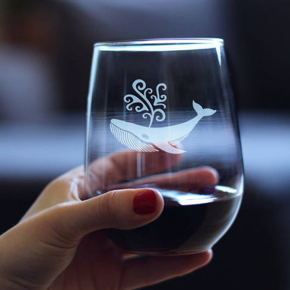 Whale Stemless Wine Glass - Ocean Beach Gifts and Decor