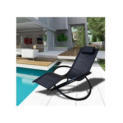Zero Gravity Portable Foldable Rocking Chair Recliner Black - Toddcraft