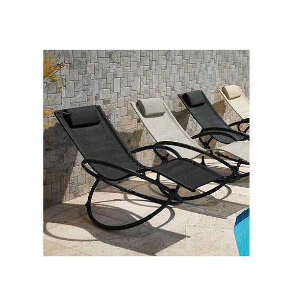 Zero Gravity Portable Foldable Rocking Chair Recliner Black - Toddcraft