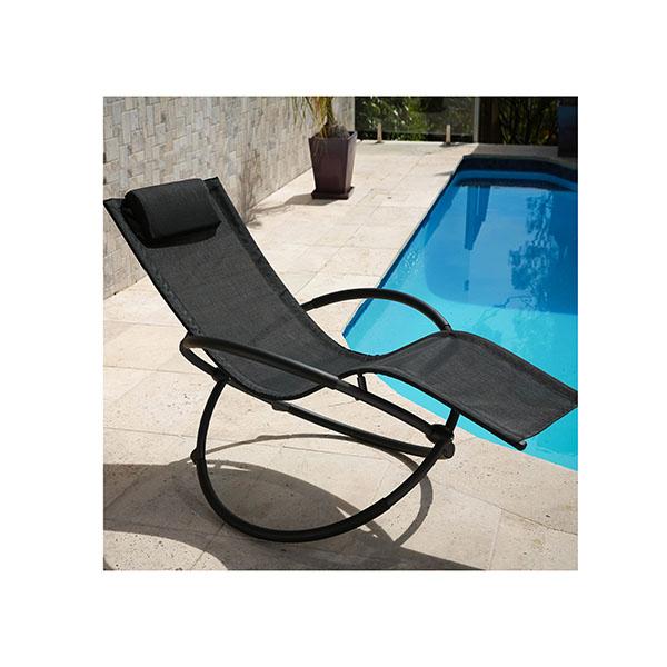 Zero Gravity Portable Foldable Rocking Chair Recliner Black - Toddcraft