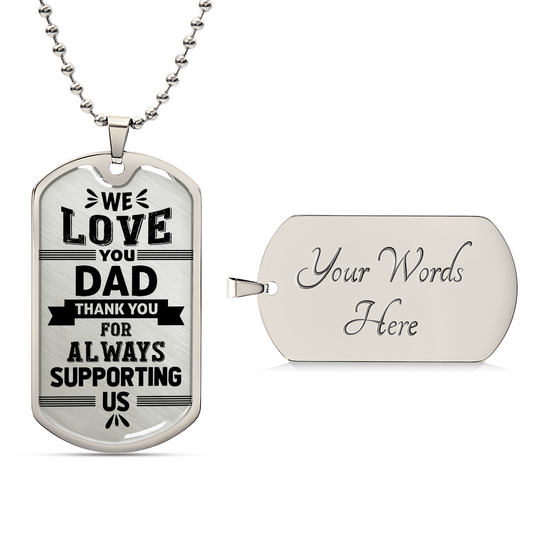 Dad Dog Tag Necklace - Luxury Military Style Gift