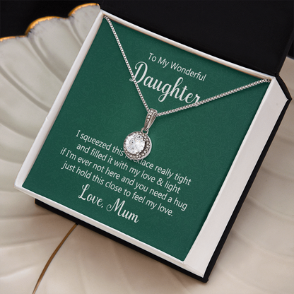 Eternal Hope Necklace in gift box with heartfelt message from Mum to Daughter.
