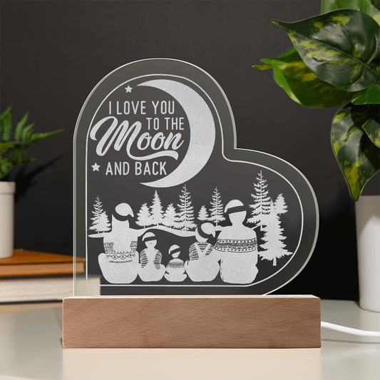 Acrylic Heart - I Love You to the Moon and Back