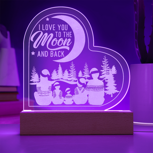 Acrylic Heart - I Love You to the Moon and Back