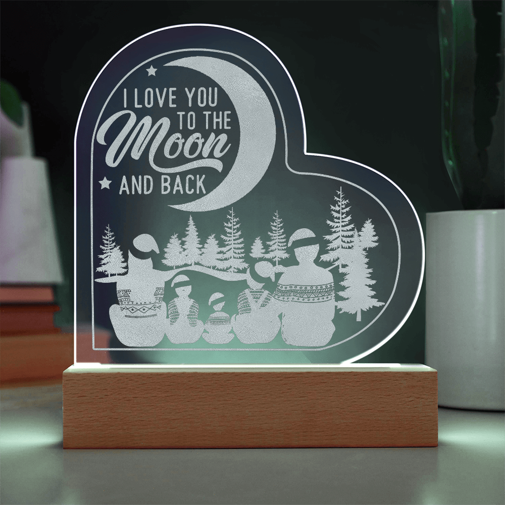Acrylic Heart - I Love You to the Moon and Back