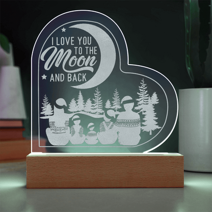 Acrylic Heart - I Love You to the Moon and Back