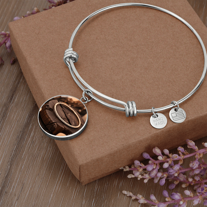 Capture Forever – Upload Photo Circle Bangle Gift Capture Gift for Cherished Memories"