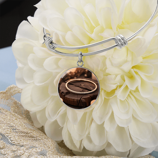 Capture Forever – Upload Photo Circle Bangle Gift Capture Gift for Cherished Memories"