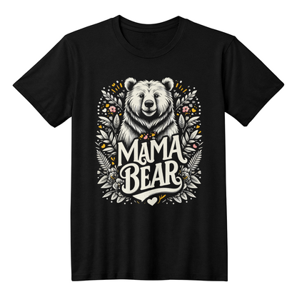 Mama Bear T-shirt gift for Mom, featuring a bear and floral design, perfect for Mother's Day.