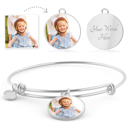Forever Yours – Personalized Luxury Circle Bangle with Your Photo