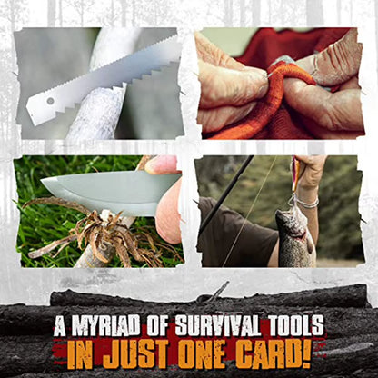 Outdoor EDC Stainless Steel Fishing Hook Card Portable Fishing Multifunctional Survival Tool Card for Camping Survival