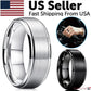 Men Jewelry Tungsten Carbide Wedding Ring Brushed Silver Sizes 5-17