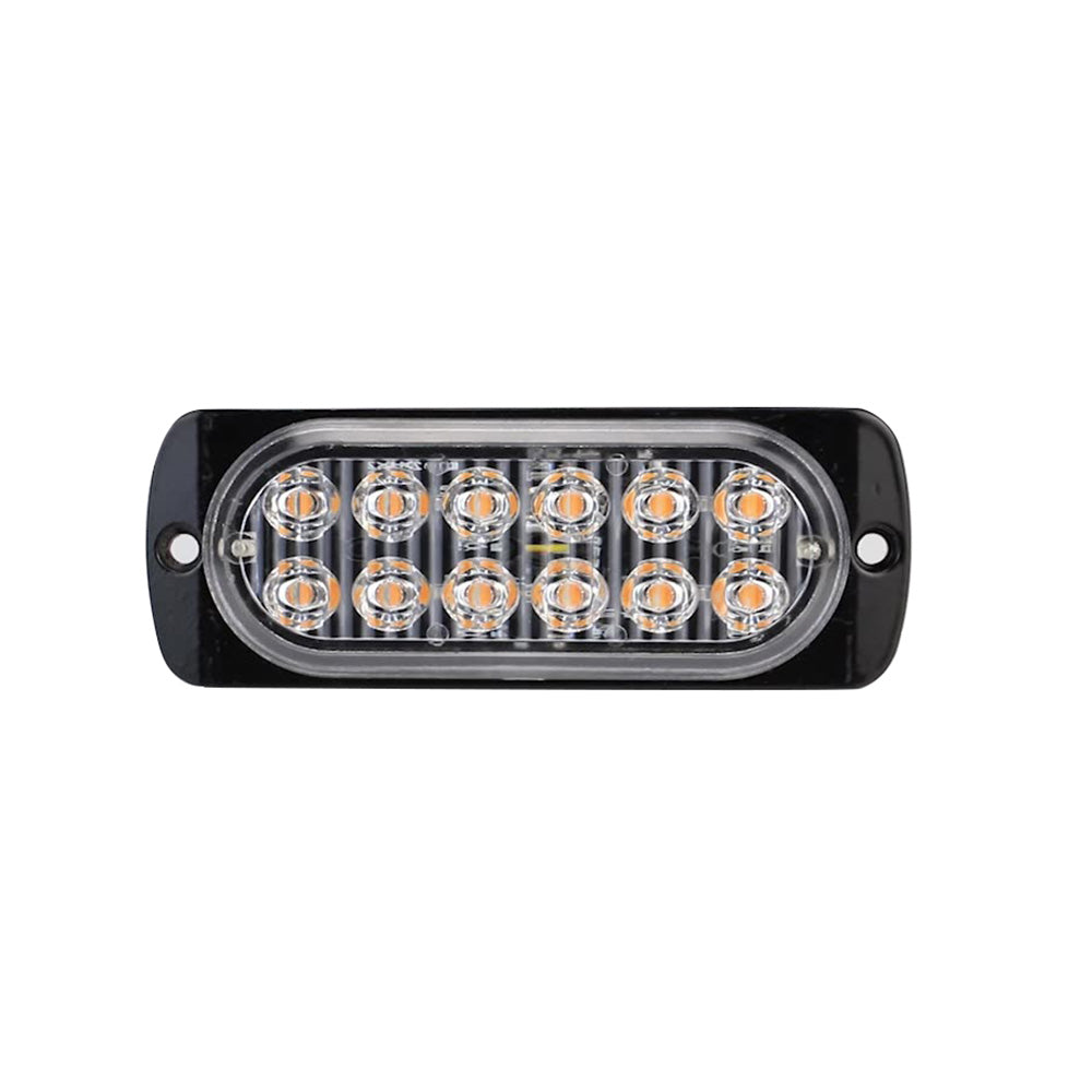 12 LED Strobe Light Emergency Warning Beacon White Amber 12V/24V-3