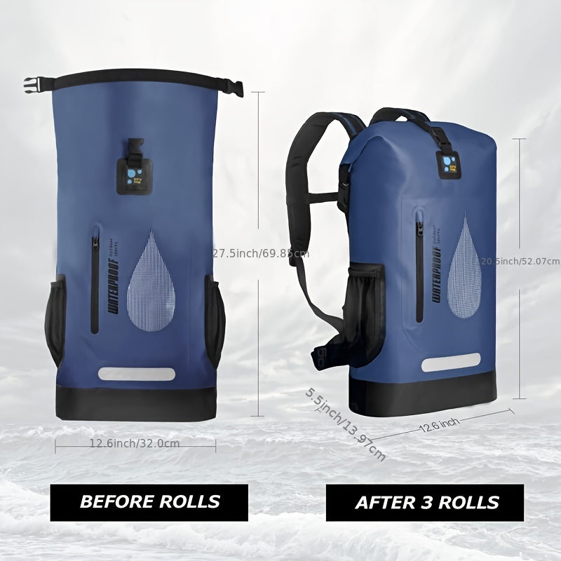 30L Waterproof Dry Bag Backpack | PVC Ocean & Adventure Pack for Kayaking, Hiking & Travel