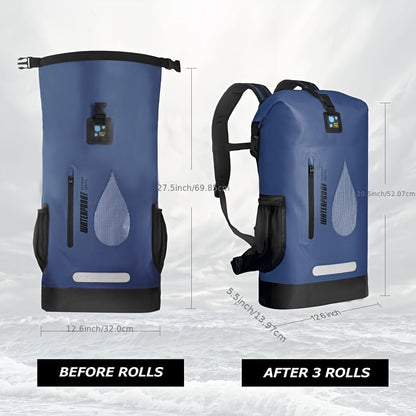 30L Waterproof Dry Bag Backpack | PVC Ocean & Adventure Pack for Kayaking, Hiking & Travel