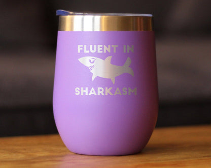 Sharkasm Insulated Wine Tumbler - Funny Shark Gifts