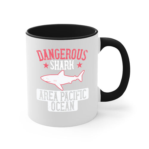 Dangerous Shark Area Pacific Ocean Mug - Shark Lover Coffee Cup Gift