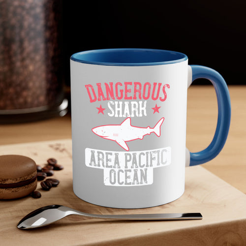 Dangerous Shark Area Pacific Ocean Mug - Shark Lover Coffee Cup Gift