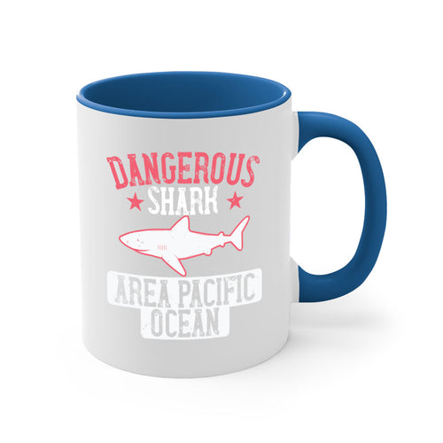 Dangerous Shark Area Pacific Ocean Mug - Shark Lover Coffee Cup Gift