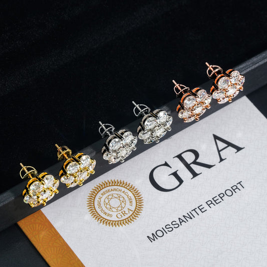 LuxeJewels™ – BloomAura Moissanite Flower Earrings - Toddcraft