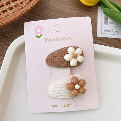 Cartoon Rabbit, Floral, And Star Hair Clip: Small Fabric And Plush - Toddcraft