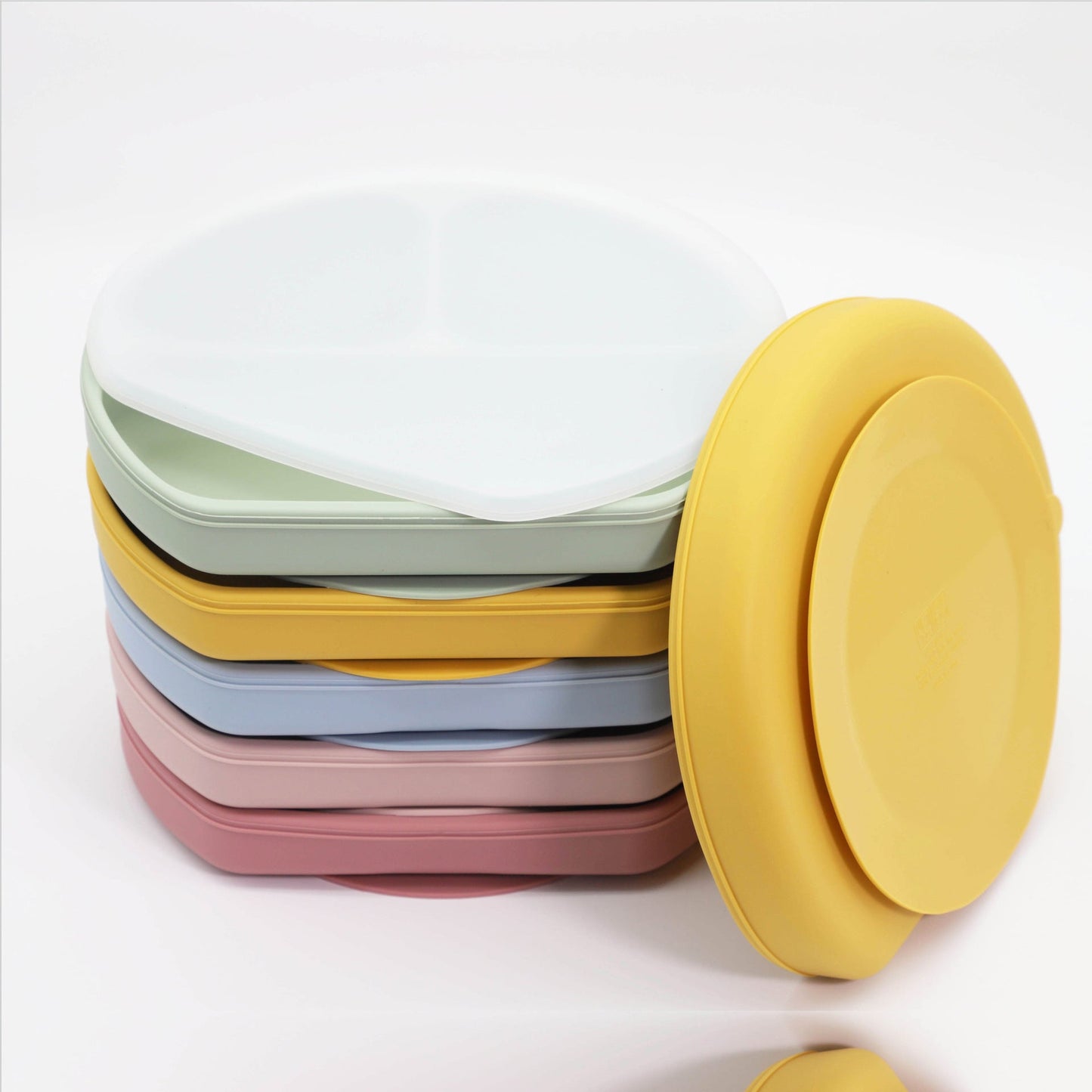 Baby Silicone Compartment Plate With Wooden Spoon - Toddcraft