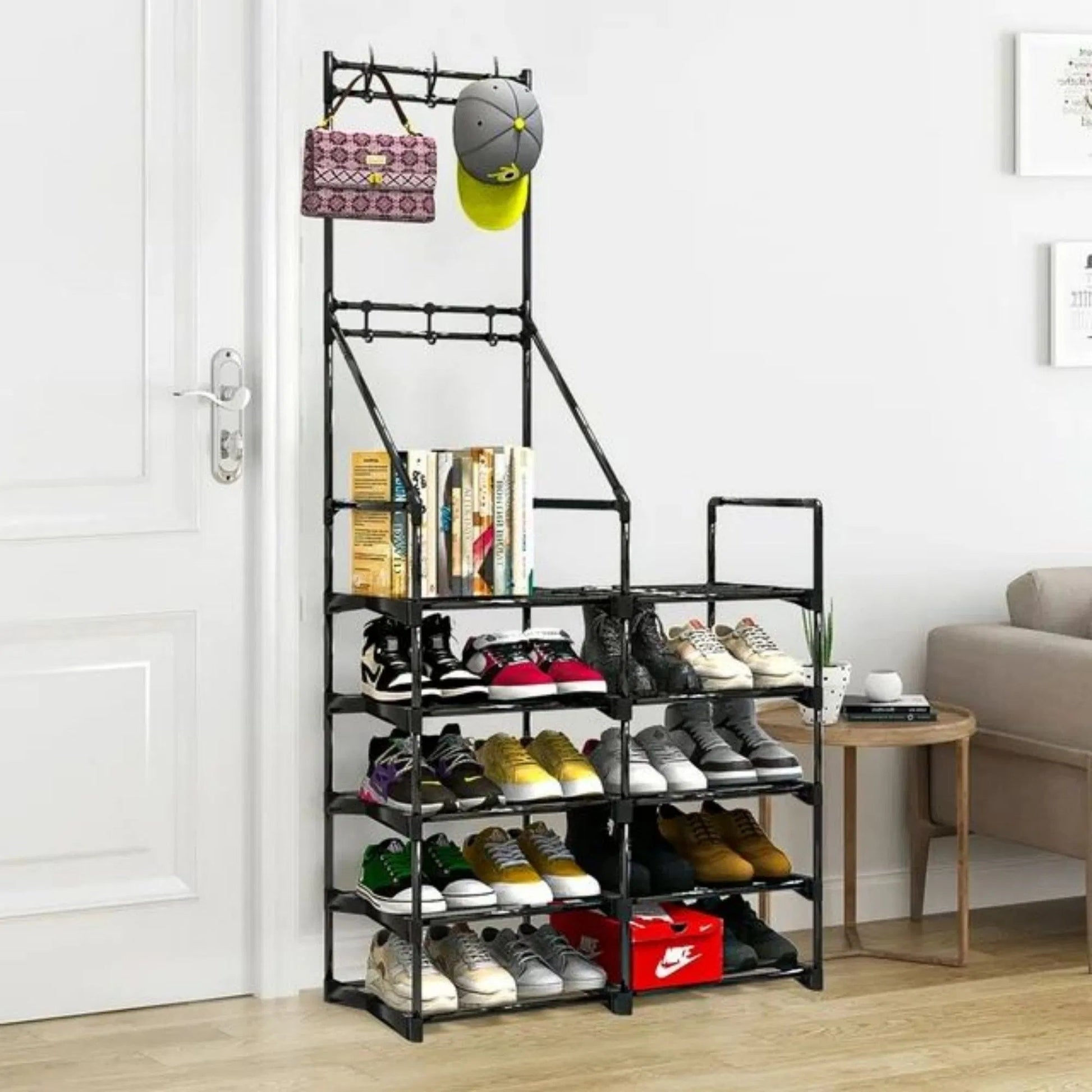 5-Tier Shoe Rack Shoe Storage Organizer, Freestanding Coat And Shoe - Toddcraft