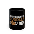 The cuddles for me black dog mug with a volume of 11oz.