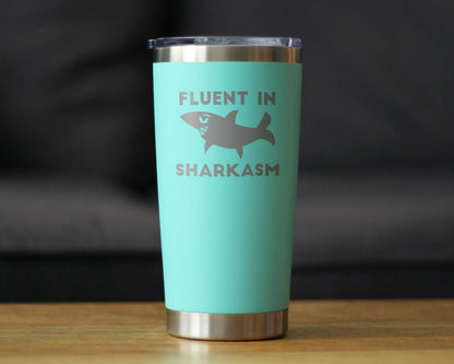 Sharkasm Insulated Travel Tumbler - Funny Shark Gifts