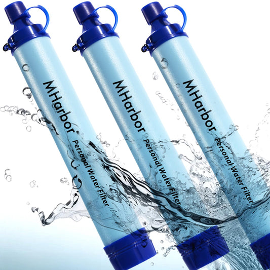 MHarbor Personal Water Filter Straw – 3-Pack | Survival & Outdoor Gear